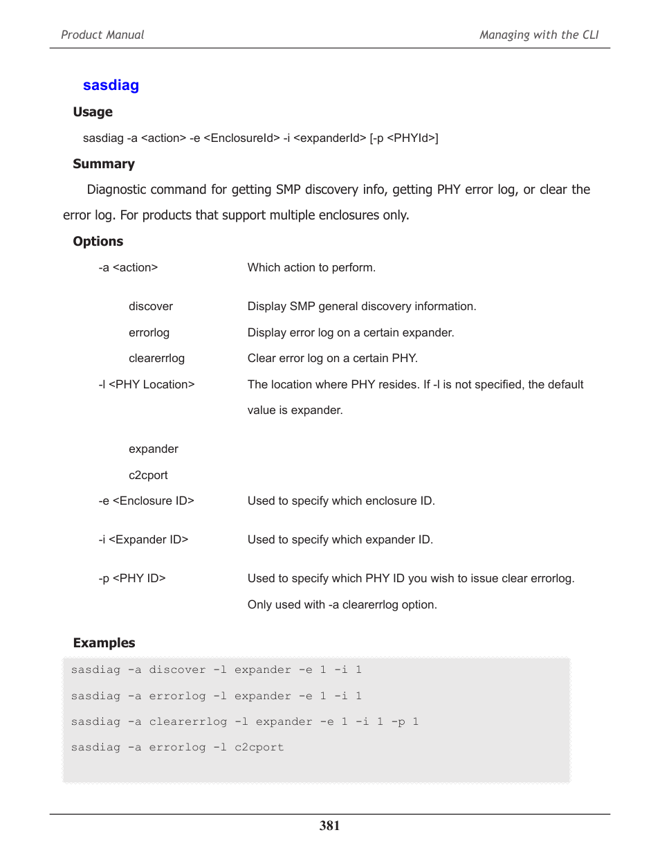 Sasdiag, Sasdiag 381 | Promise Technology 2-Year Extended Warranty for VessR2000 RAID Head User Manual | Page 408 / 705