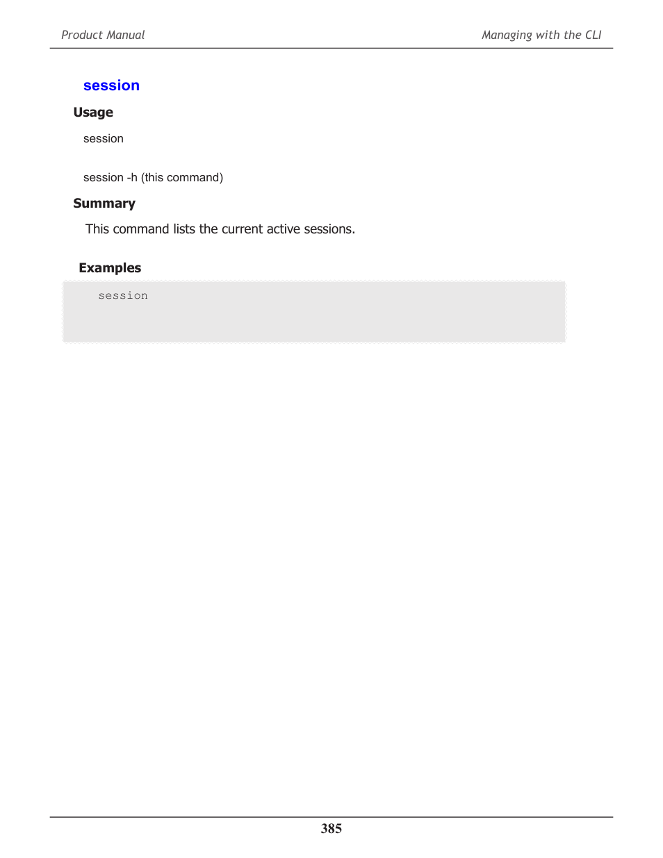 Session, Session 385 | Promise Technology 2-Year Extended Warranty for VessR2000 RAID Head User Manual | Page 412 / 705