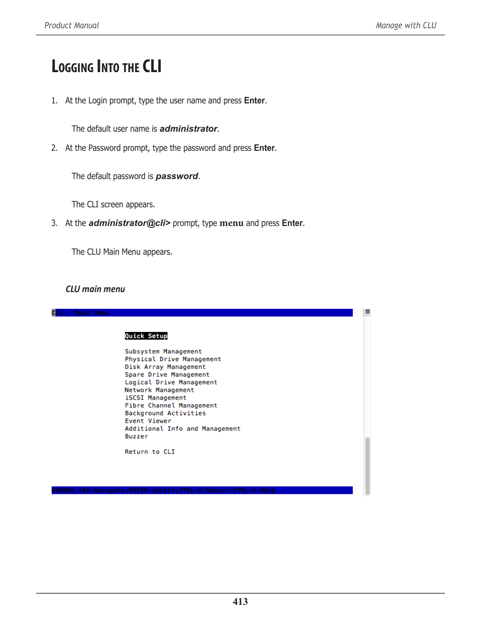 Logging into the cli, Ogging | Promise Technology 2-Year Extended Warranty for VessR2000 RAID Head User Manual | Page 440 / 705