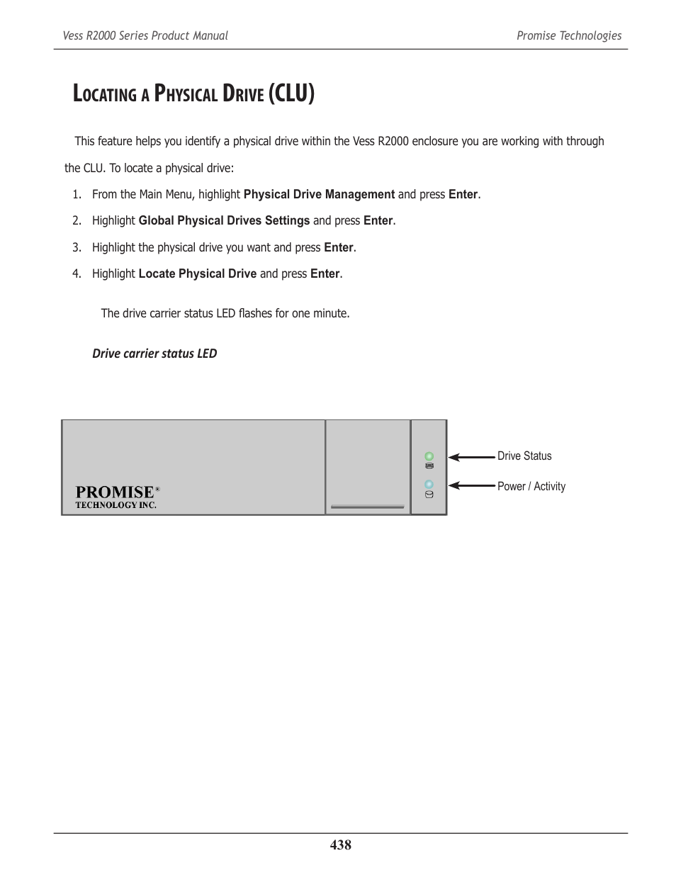 Locating a physical drive (clu), Ocating, Hysical | Rive, Clu) | Promise Technology 2-Year Extended Warranty for VessR2000 RAID Head User Manual | Page 465 / 705