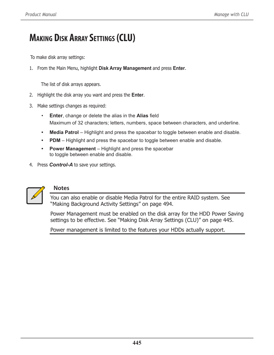 Making disk array settings (clu), Aking, Rray | Ettings, Clu), Making disk array settings (clu)” on | Promise Technology 2-Year Extended Warranty for VessR2000 RAID Head User Manual | Page 472 / 705