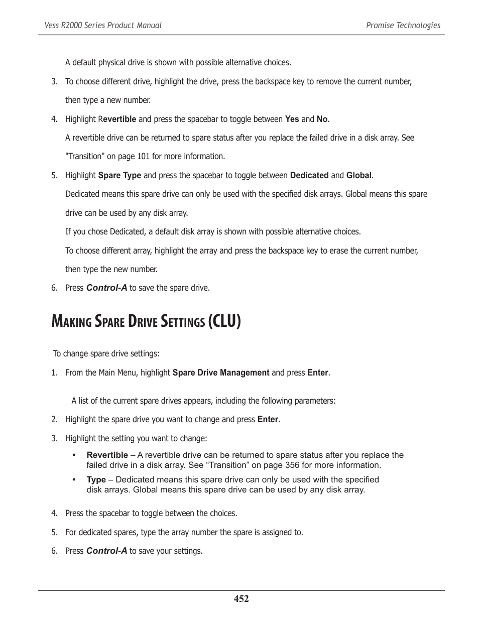 Making spare drive settings (clu), Aking, Pare | Rive, Ettings, Clu) | Promise Technology 2-Year Extended Warranty for VessR2000 RAID Head User Manual | Page 479 / 705