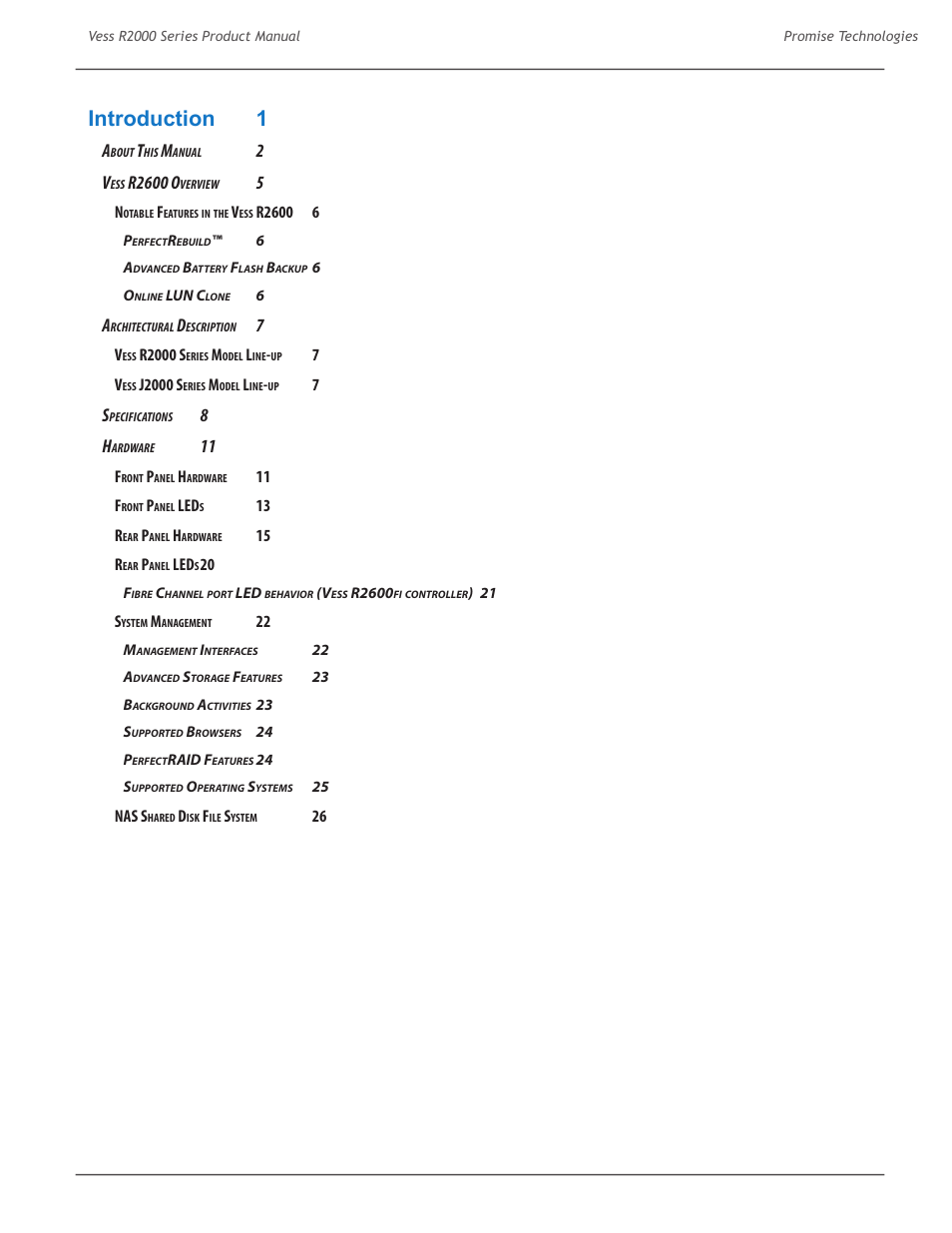 Introduction 1, R2600 o | Promise Technology 2-Year Extended Warranty for VessR2000 RAID Head User Manual | Page 5 / 705