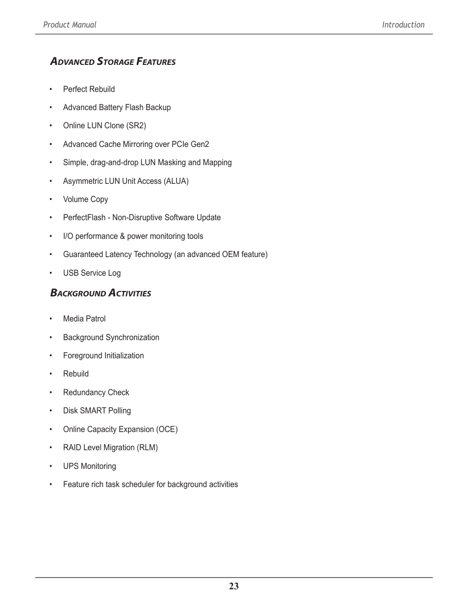 Advanced storage features, Background activities, Dvanced | Torage, Eatures, Ackground, Ctivities | Promise Technology 2-Year Extended Warranty for VessR2000 RAID Head User Manual | Page 50 / 705