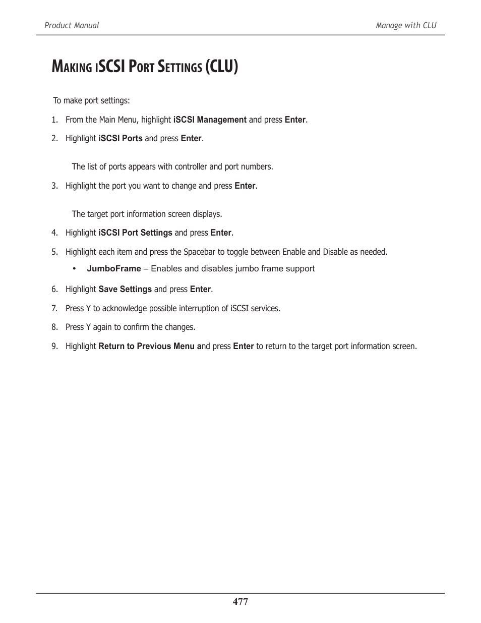 Making iscsi port settings (clu), Aking, Scsi p | Ettings, Clu) | Promise Technology 2-Year Extended Warranty for VessR2000 RAID Head User Manual | Page 504 / 705