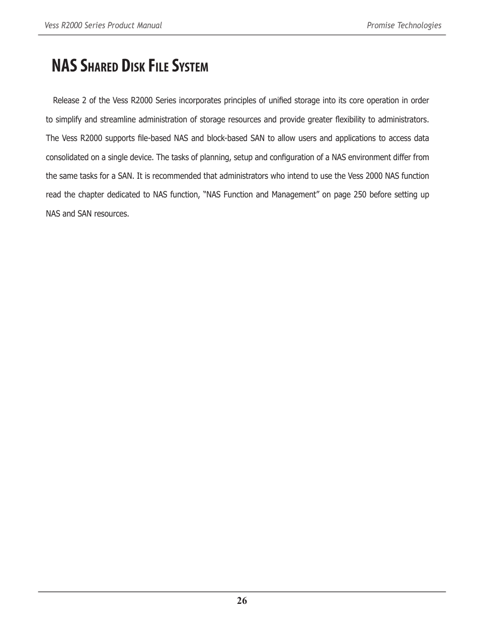 Nas shared disk file system, Nas s, Hared | Ystem | Promise Technology 2-Year Extended Warranty for VessR2000 RAID Head User Manual | Page 53 / 705