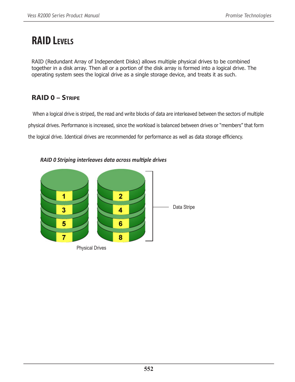 Raid l, Evels, Raid 0 – s | Promise Technology 2-Year Extended Warranty for VessR2000 RAID Head User Manual | Page 579 / 705