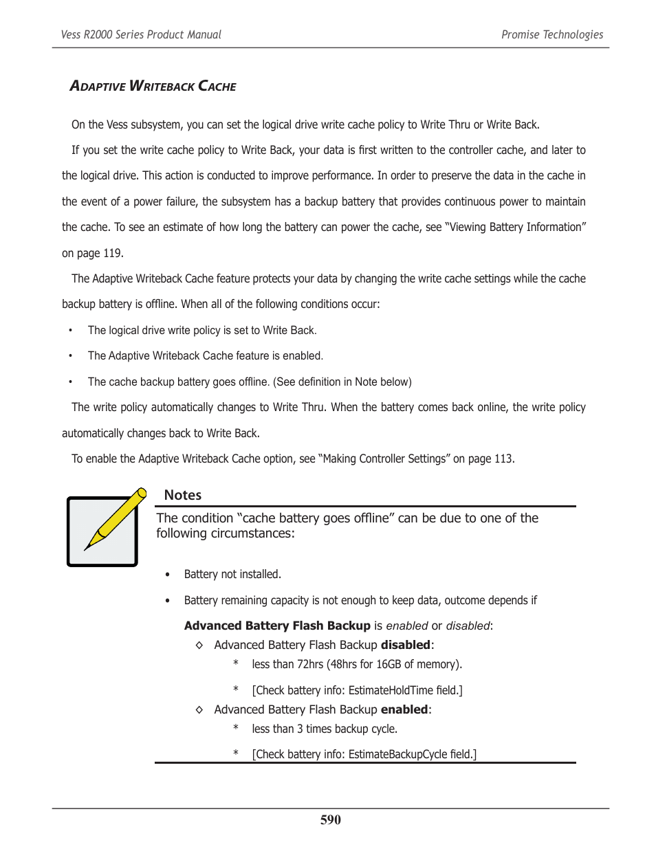 Adaptive writeback cache, Daptive, Riteback | Ache | Promise Technology 2-Year Extended Warranty for VessR2000 RAID Head User Manual | Page 617 / 705