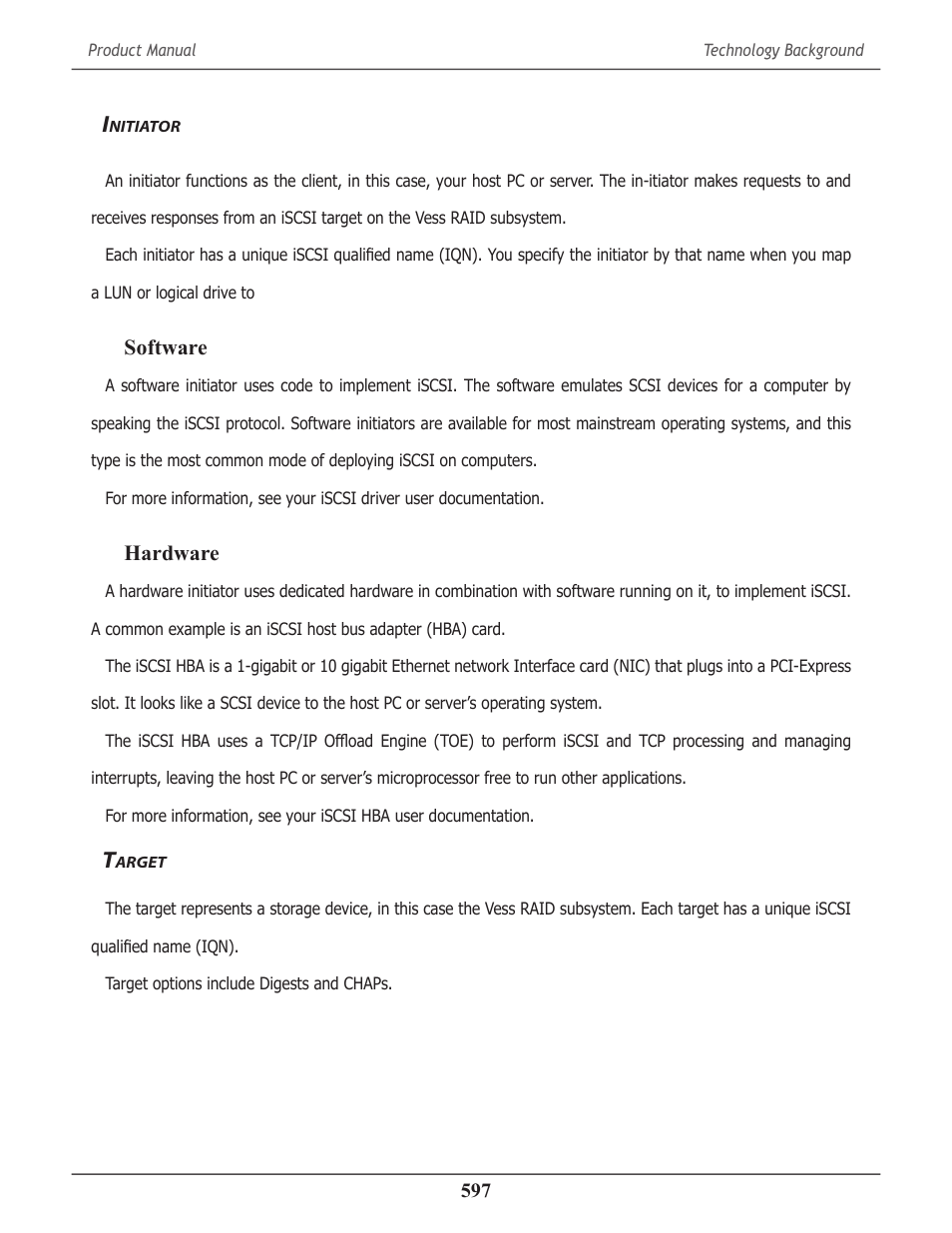 Initiator, Target, Nitiator | Arget | Promise Technology 2-Year Extended Warranty for VessR2000 RAID Head User Manual | Page 624 / 705