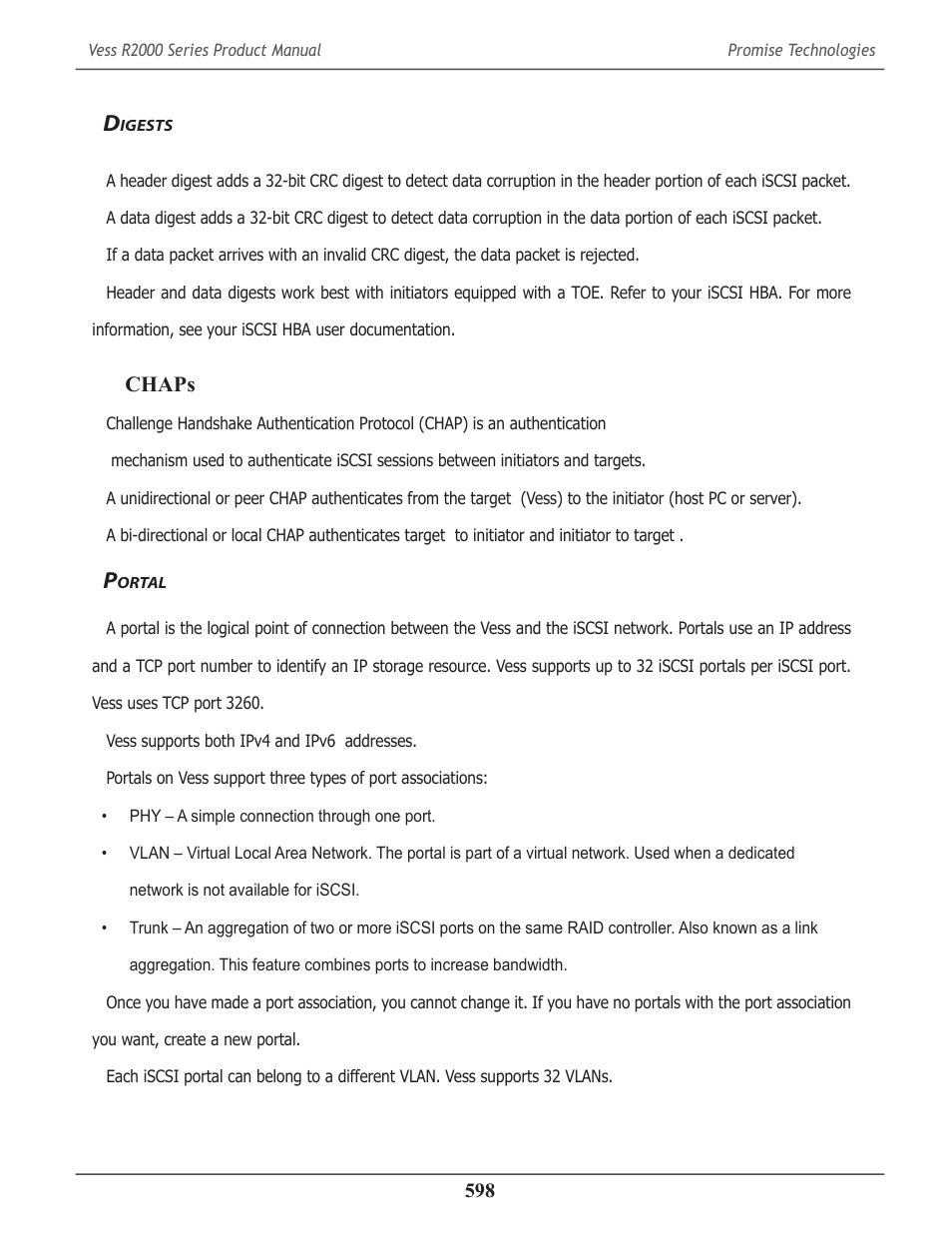 Digests, Portal, Igests | Ortal, Chaps | Promise Technology 2-Year Extended Warranty for VessR2000 RAID Head User Manual | Page 625 / 705