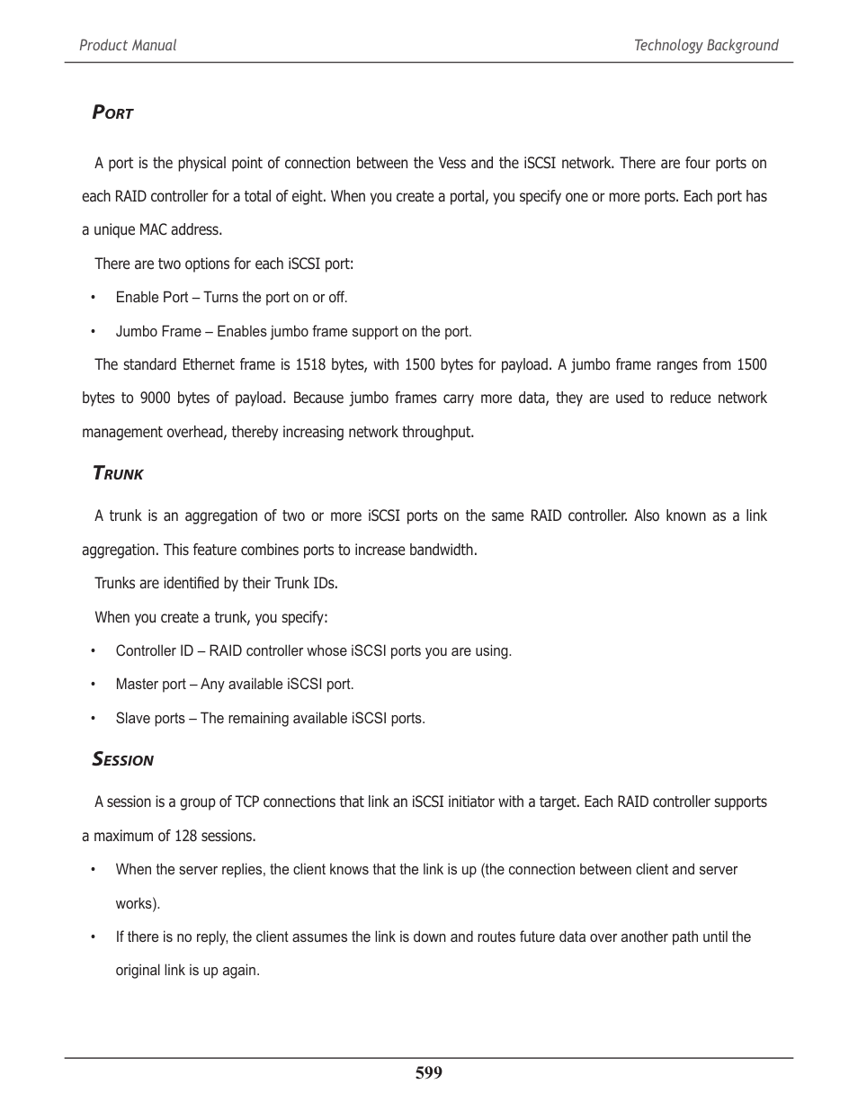Port, Trunk, Session | Runk, Ession | Promise Technology 2-Year Extended Warranty for VessR2000 RAID Head User Manual | Page 626 / 705