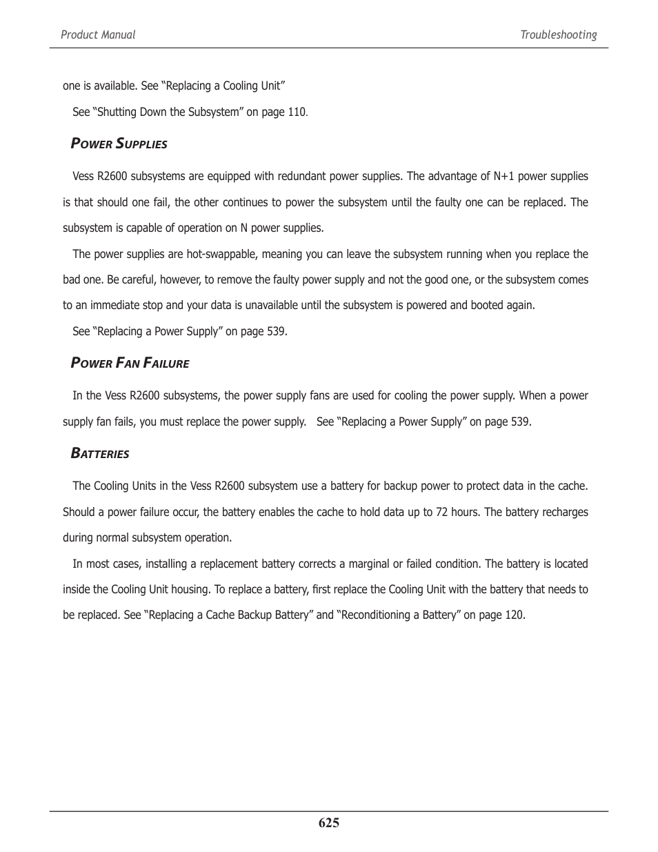 Power supplies, Power fan failure, Batteries | Ower, Upplies, Ailure, Atteries | Promise Technology 2-Year Extended Warranty for VessR2000 RAID Head User Manual | Page 652 / 705
