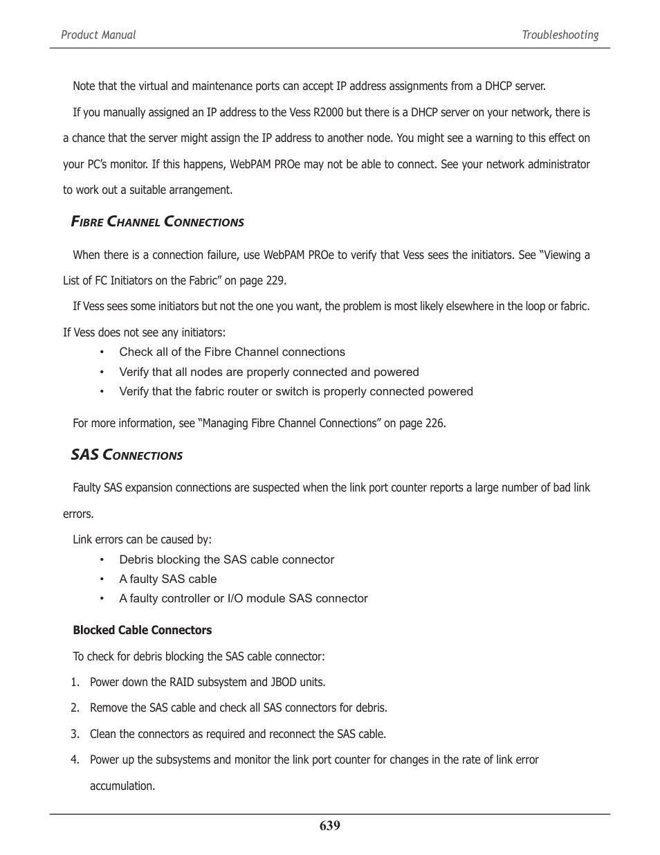Fibre channel connections, Sas connections, Ibre | Hannel, Onnections, Sas c | Promise Technology 2-Year Extended Warranty for VessR2000 RAID Head User Manual | Page 666 / 705