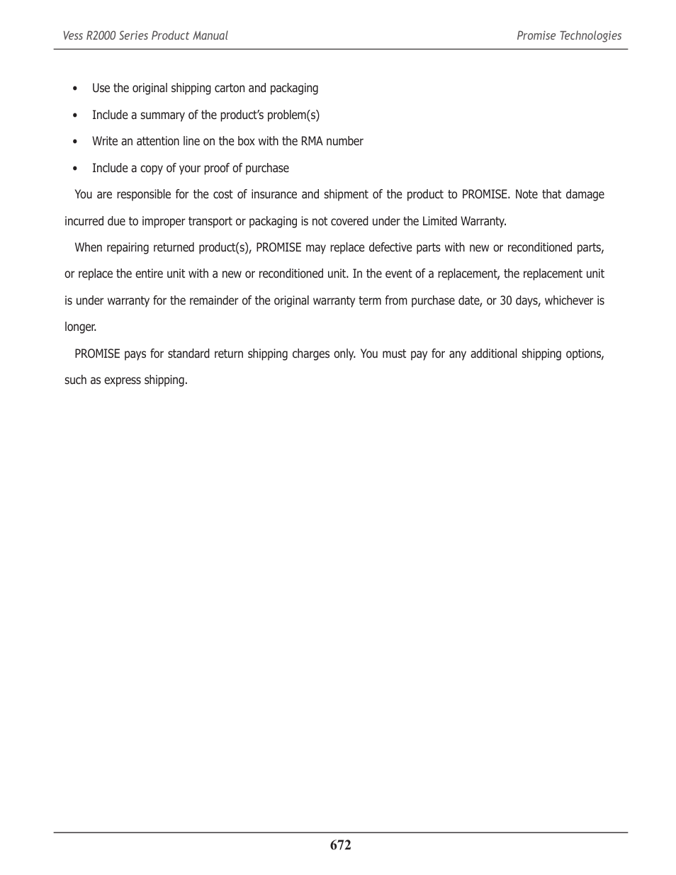 Promise Technology 2-Year Extended Warranty for VessR2000 RAID Head User Manual | Page 699 / 705