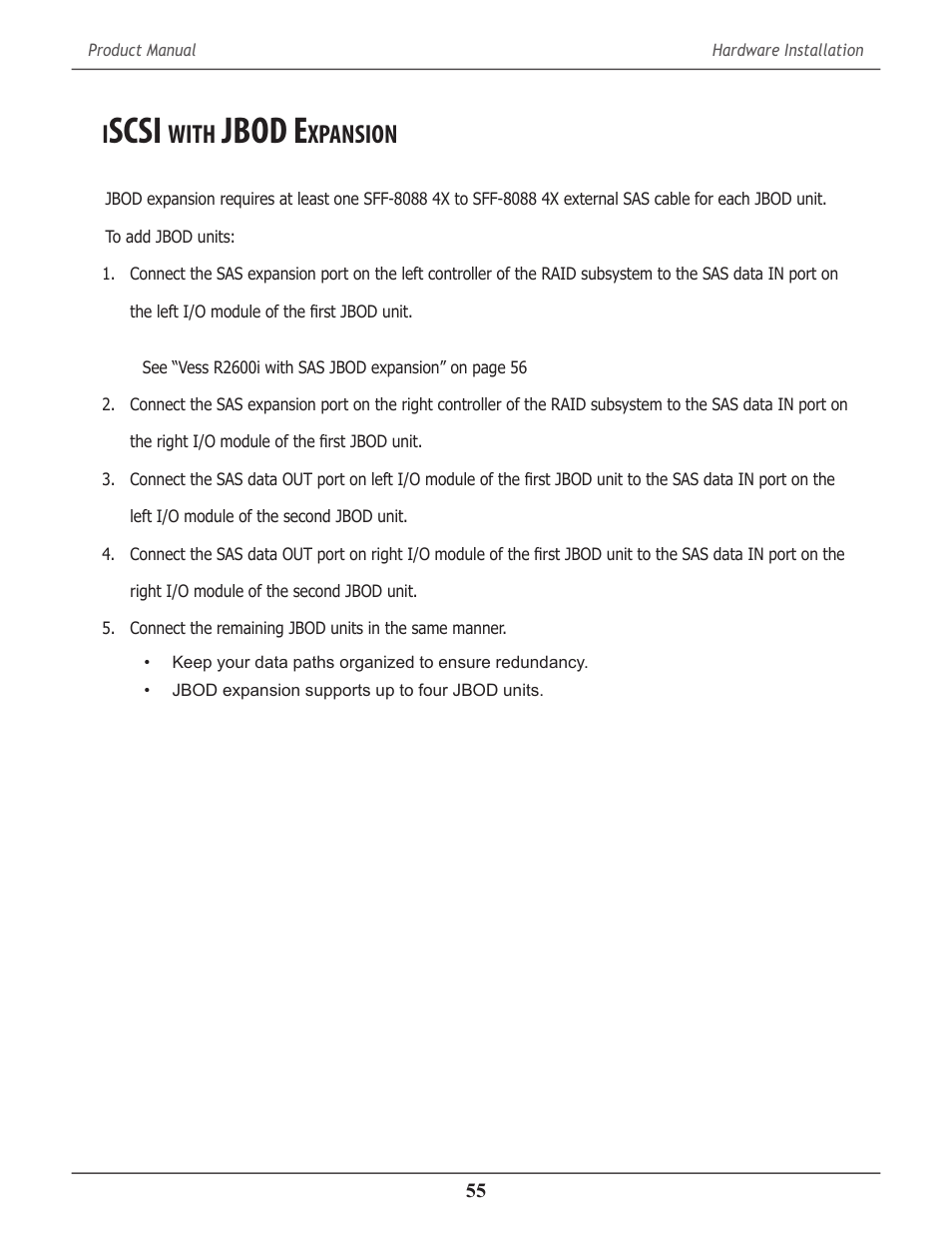 Iscsi with jbod expansion, Scsi, With | Jbod e, Xpansion | Promise Technology 2-Year Extended Warranty for VessR2000 RAID Head User Manual | Page 82 / 705