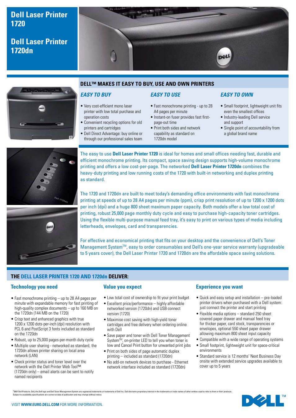 Dell 1720 User Manual | 2 pages