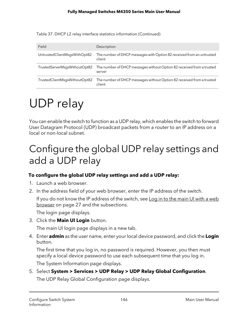 Udp relay | NETGEAR M4350-24F4V 24-Port 10G SFP+ Managed AV Network Switch User Manual | Page 146 / 971