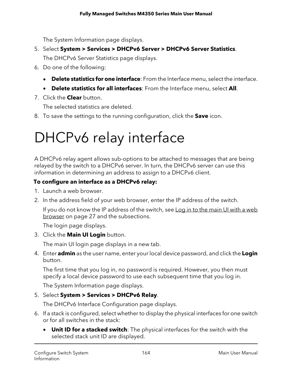 Dhcpv6 relay interface | NETGEAR M4350-24F4V 24-Port 10G SFP+ Managed AV Network Switch User Manual | Page 164 / 971