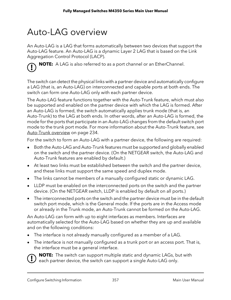 Auto-lag overview | NETGEAR M4350-24F4V 24-Port 10G SFP+ Managed AV Network Switch User Manual | Page 357 / 971