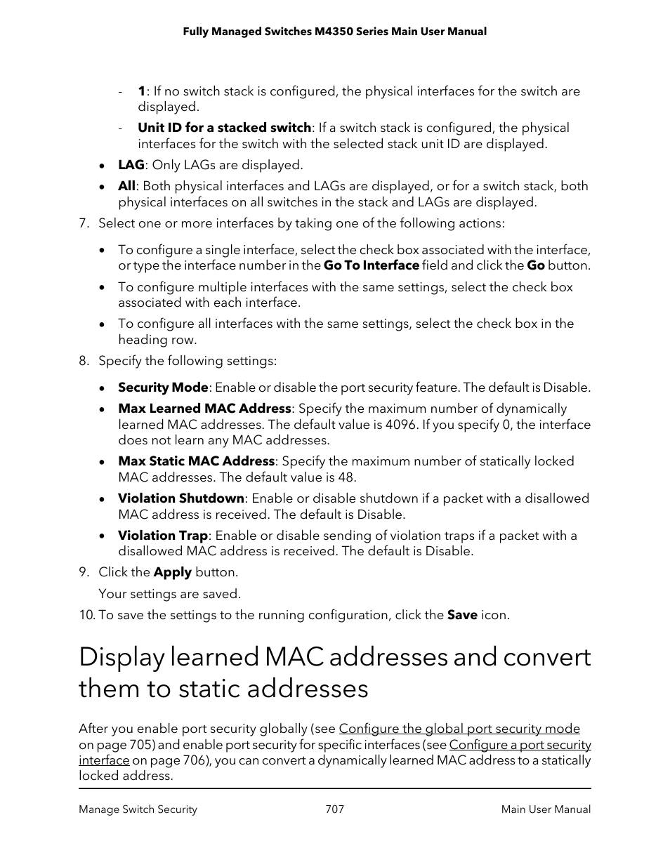 NETGEAR M4350-24F4V 24-Port 10G SFP+ Managed AV Network Switch User Manual | Page 707 / 971