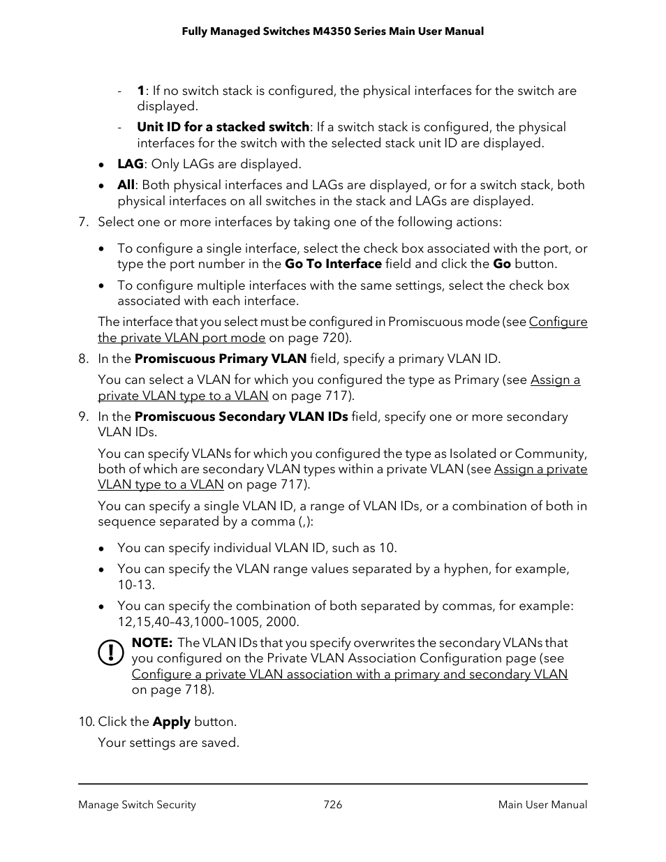 NETGEAR M4350-24F4V 24-Port 10G SFP+ Managed AV Network Switch User Manual | Page 726 / 971