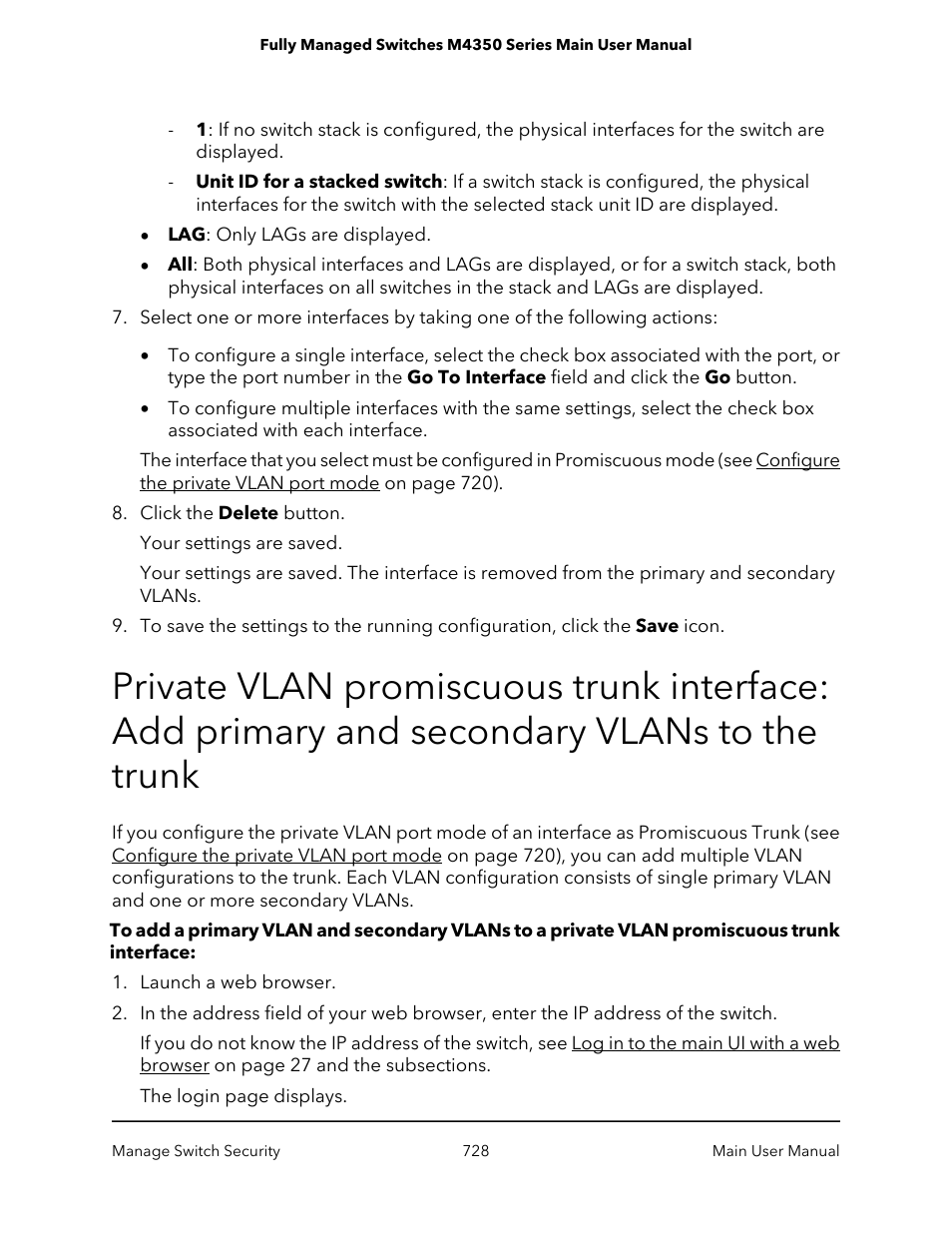 The trunk | NETGEAR M4350-24F4V 24-Port 10G SFP+ Managed AV Network Switch User Manual | Page 728 / 971