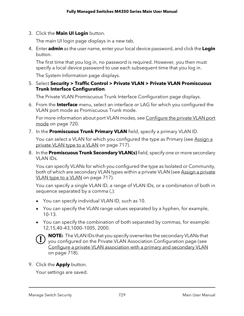 NETGEAR M4350-24F4V 24-Port 10G SFP+ Managed AV Network Switch User Manual | Page 729 / 971