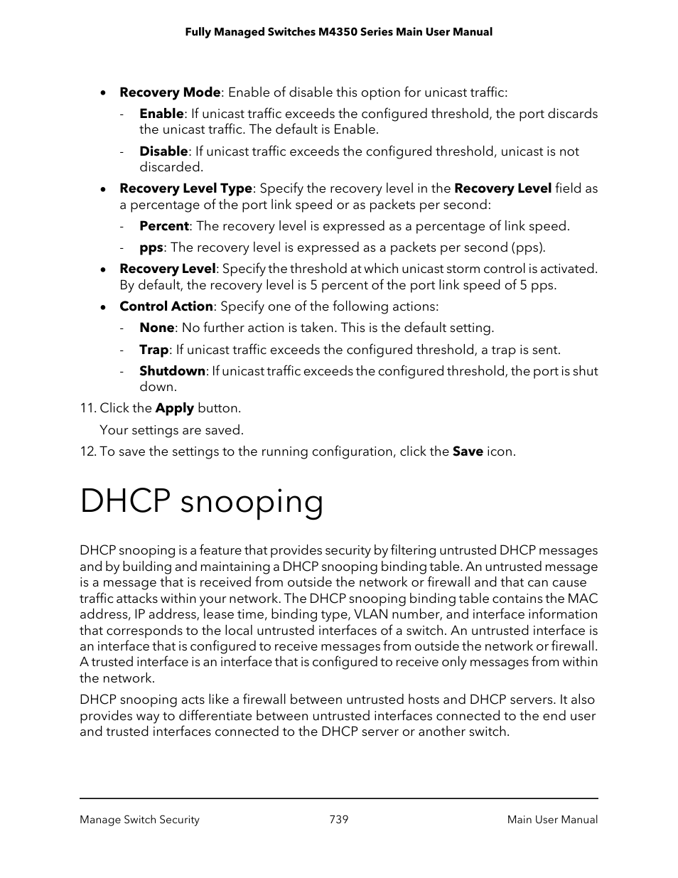 Dhcp snooping | NETGEAR M4350-24F4V 24-Port 10G SFP+ Managed AV Network Switch User Manual | Page 739 / 971