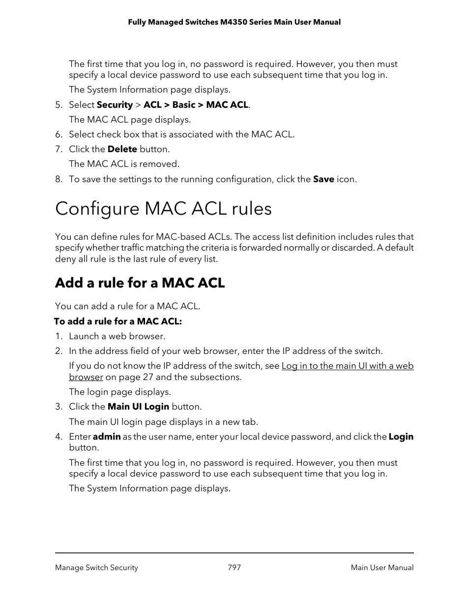 Configure mac acl rules, Add a rule for a mac acl | NETGEAR M4350-24F4V 24-Port 10G SFP+ Managed AV Network Switch User Manual | Page 797 / 971