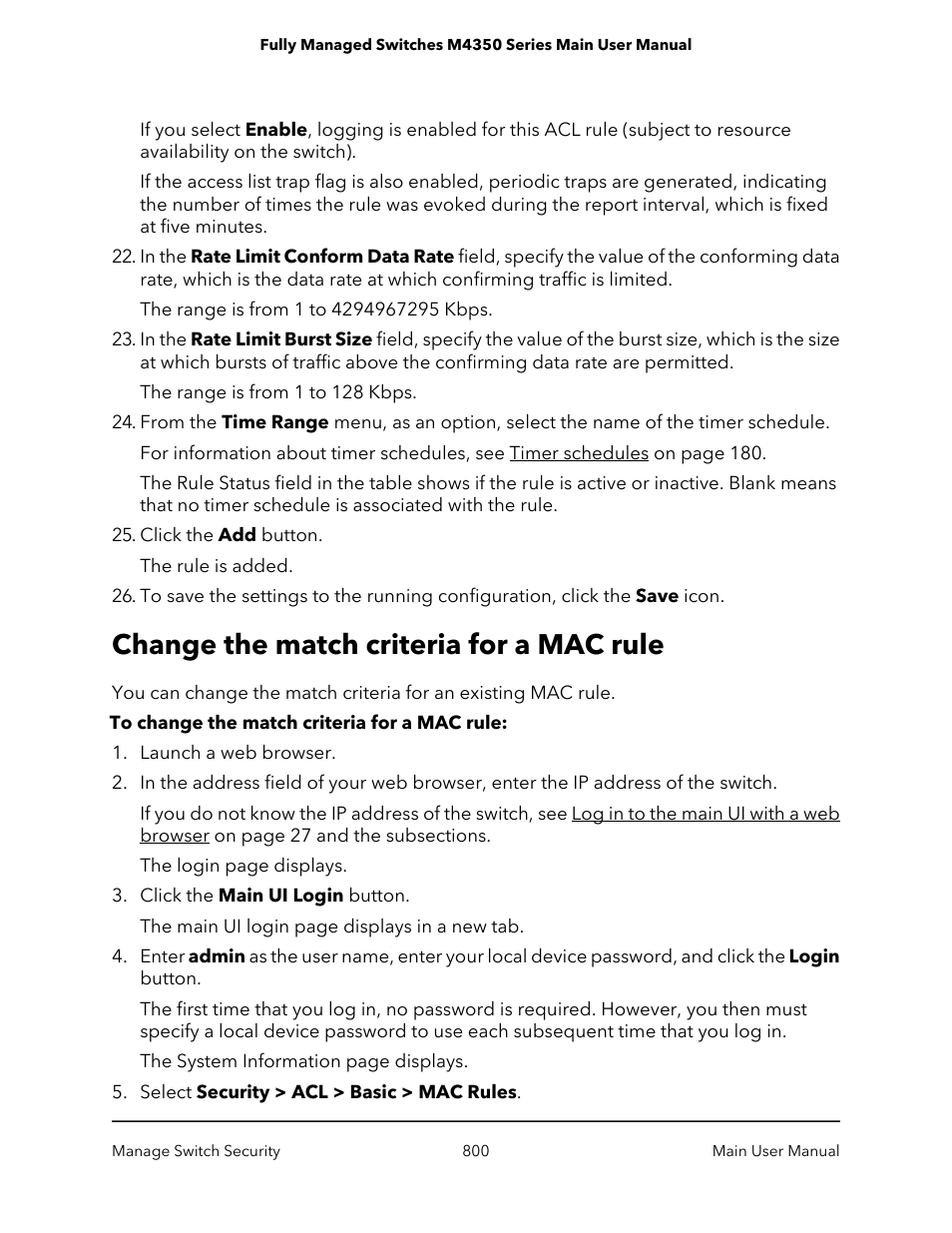 Change the match criteria for a mac rule | NETGEAR M4350-24F4V 24-Port 10G SFP+ Managed AV Network Switch User Manual | Page 800 / 971