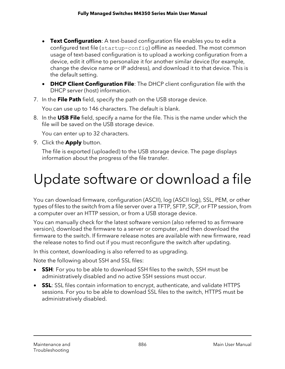 Update software or download a file | NETGEAR M4350-24F4V 24-Port 10G SFP+ Managed AV Network Switch User Manual | Page 886 / 971