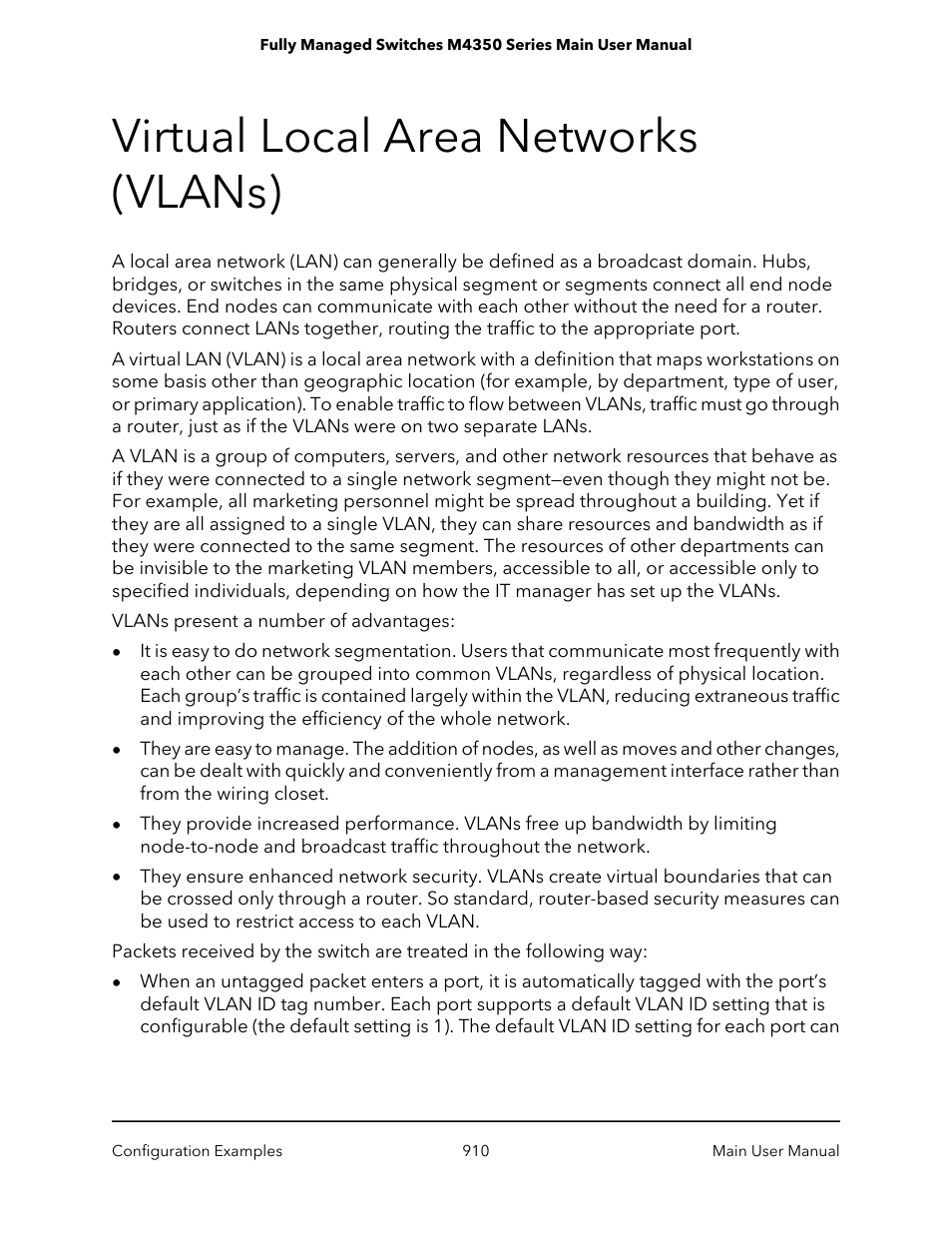 Virtual local area networks (vlans) | NETGEAR M4350-24F4V 24-Port 10G SFP+ Managed AV Network Switch User Manual | Page 910 / 971