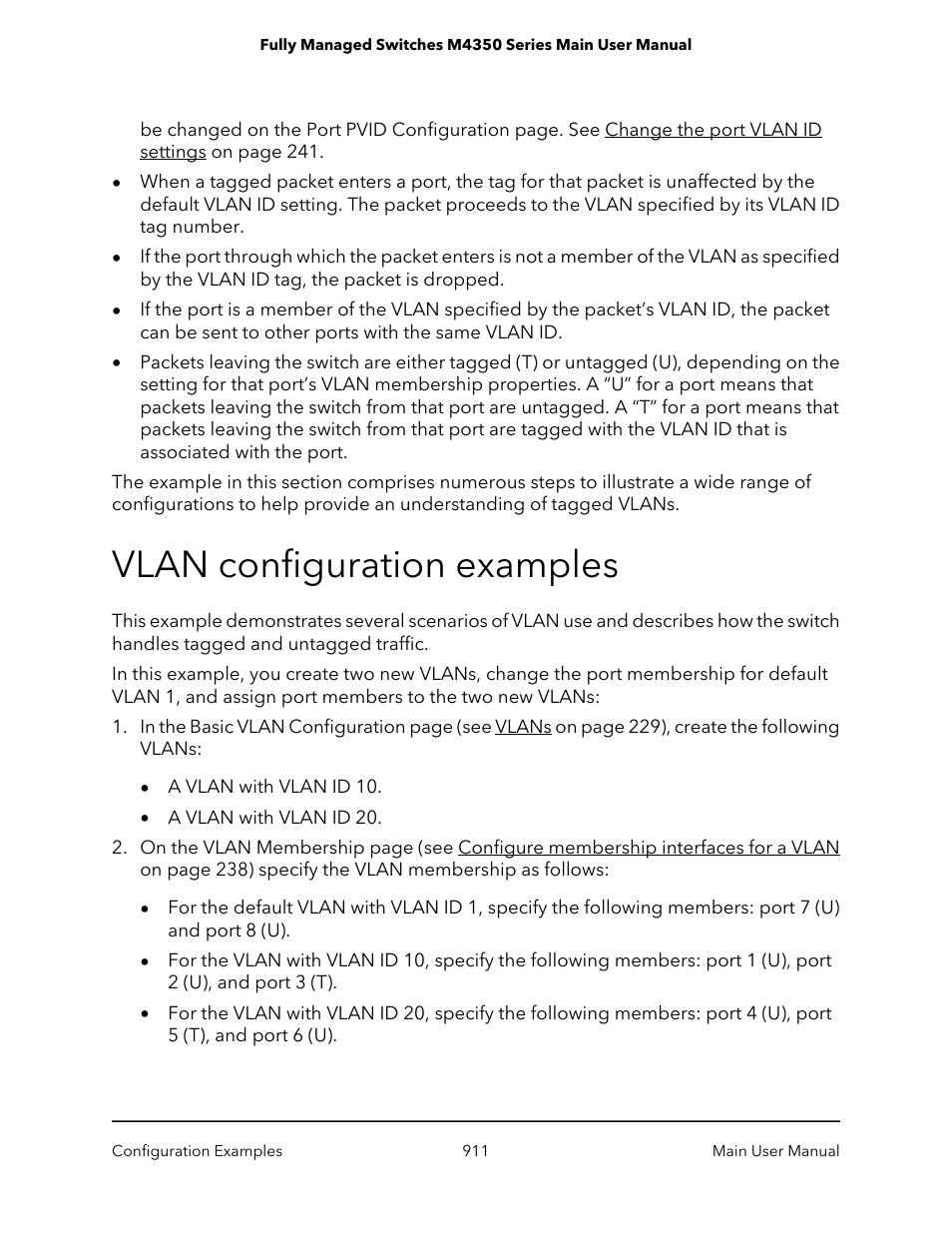 Vlan configuration examples | NETGEAR M4350-24F4V 24-Port 10G SFP+ Managed AV Network Switch User Manual | Page 911 / 971