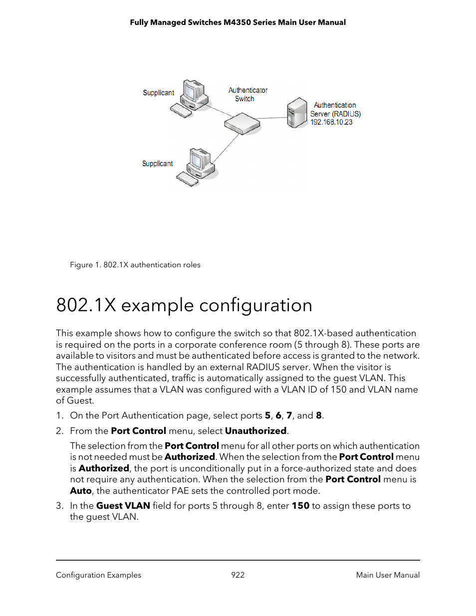 1x example configuration | NETGEAR M4350-24F4V 24-Port 10G SFP+ Managed AV Network Switch User Manual | Page 922 / 971