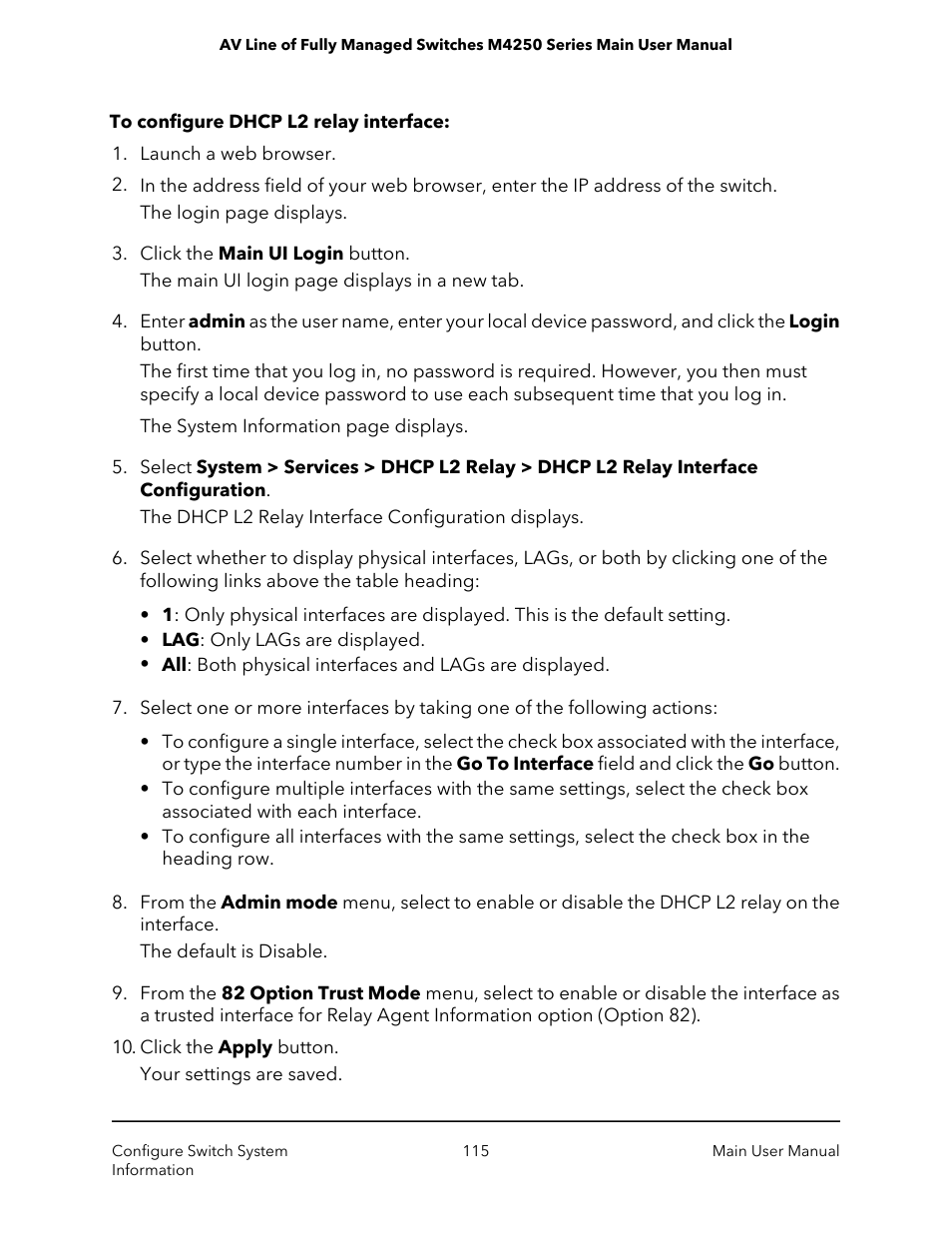 NETGEAR AV Line M4250 GSM4210PX 8-Port Gigabit PoE+ Compliant Managed AV Switch with SFP (220W) User Manual | Page 115 / 826