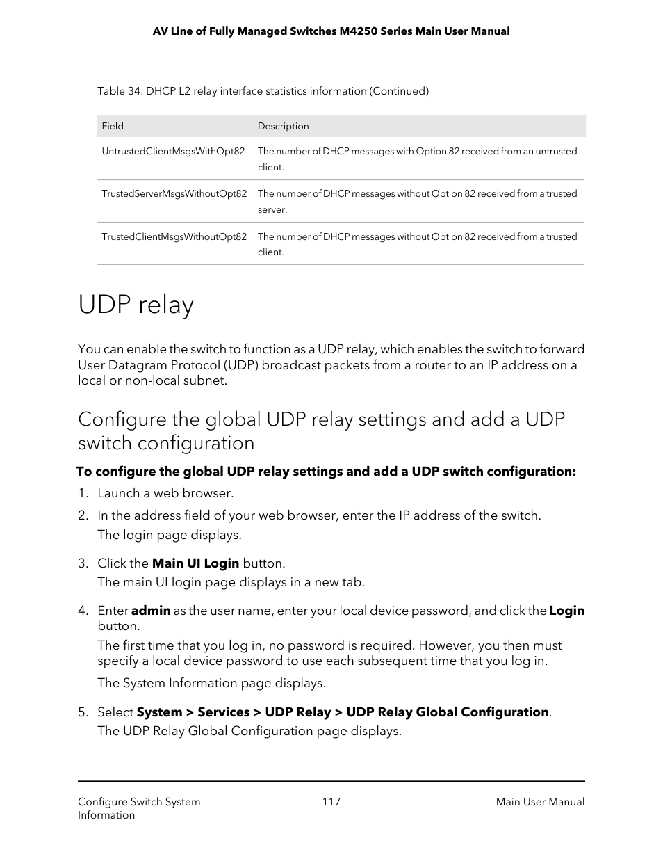 Udp relay | NETGEAR AV Line M4250 GSM4210PX 8-Port Gigabit PoE+ Compliant Managed AV Switch with SFP (220W) User Manual | Page 117 / 826