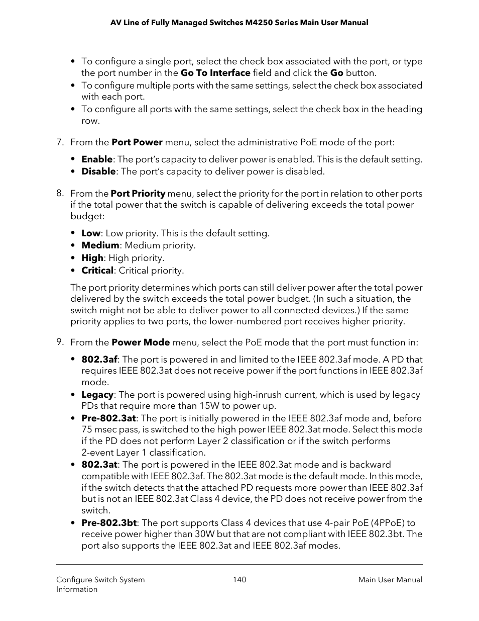 NETGEAR AV Line M4250 GSM4210PX 8-Port Gigabit PoE+ Compliant Managed AV Switch with SFP (220W) User Manual | Page 140 / 826