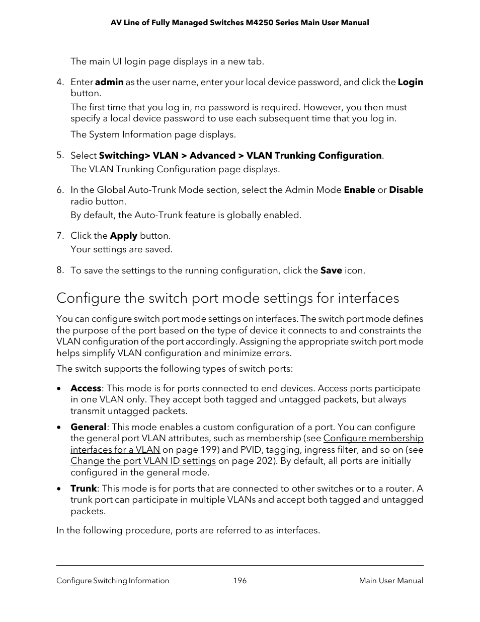 NETGEAR AV Line M4250 GSM4210PX 8-Port Gigabit PoE+ Compliant Managed AV Switch with SFP (220W) User Manual | Page 196 / 826