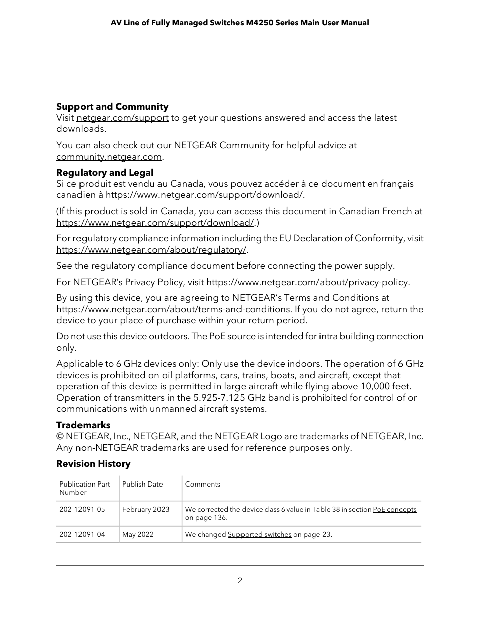 NETGEAR AV Line M4250 GSM4210PX 8-Port Gigabit PoE+ Compliant Managed AV Switch with SFP (220W) User Manual | Page 2 / 826