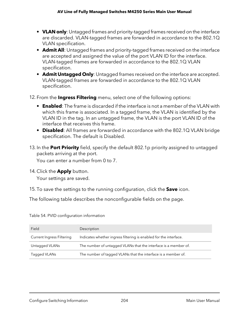 NETGEAR AV Line M4250 GSM4210PX 8-Port Gigabit PoE+ Compliant Managed AV Switch with SFP (220W) User Manual | Page 204 / 826