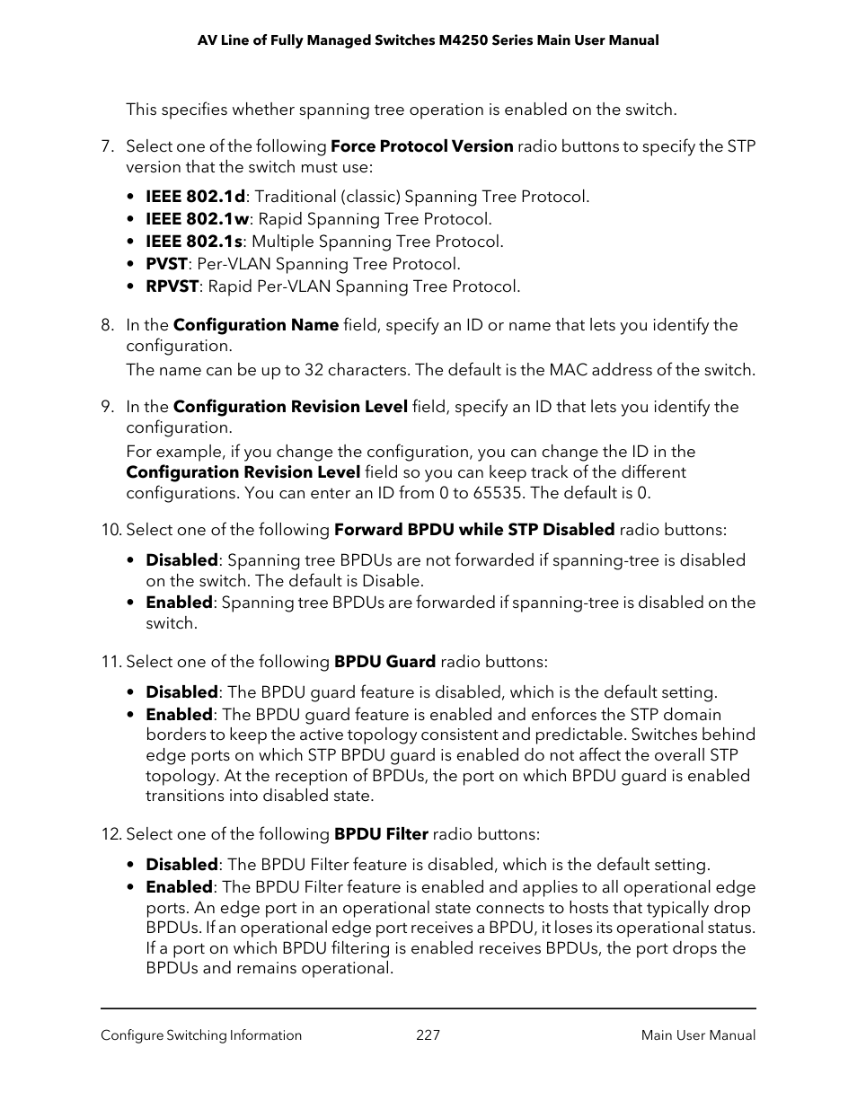 NETGEAR AV Line M4250 GSM4210PX 8-Port Gigabit PoE+ Compliant Managed AV Switch with SFP (220W) User Manual | Page 227 / 826