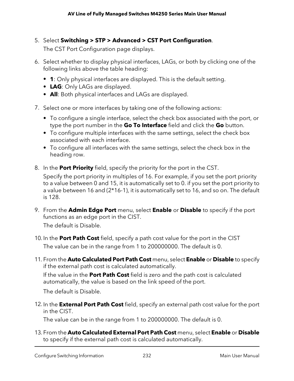 NETGEAR AV Line M4250 GSM4210PX 8-Port Gigabit PoE+ Compliant Managed AV Switch with SFP (220W) User Manual | Page 232 / 826