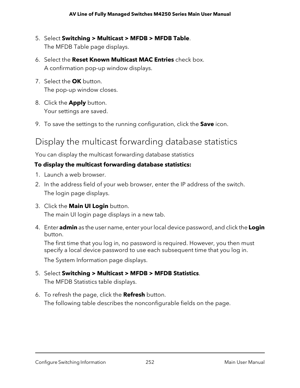 NETGEAR AV Line M4250 GSM4210PX 8-Port Gigabit PoE+ Compliant Managed AV Switch with SFP (220W) User Manual | Page 252 / 826