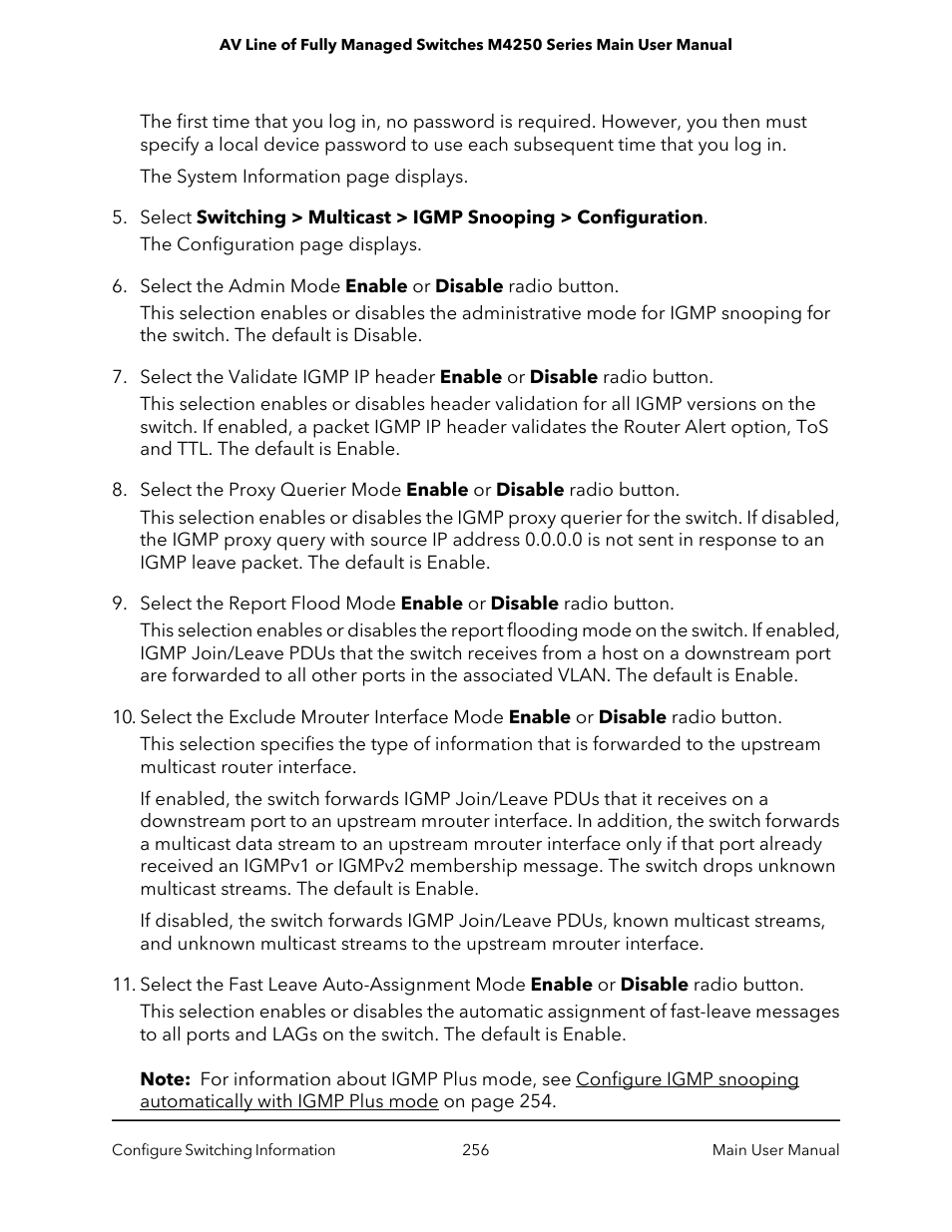 NETGEAR AV Line M4250 GSM4210PX 8-Port Gigabit PoE+ Compliant Managed AV Switch with SFP (220W) User Manual | Page 256 / 826