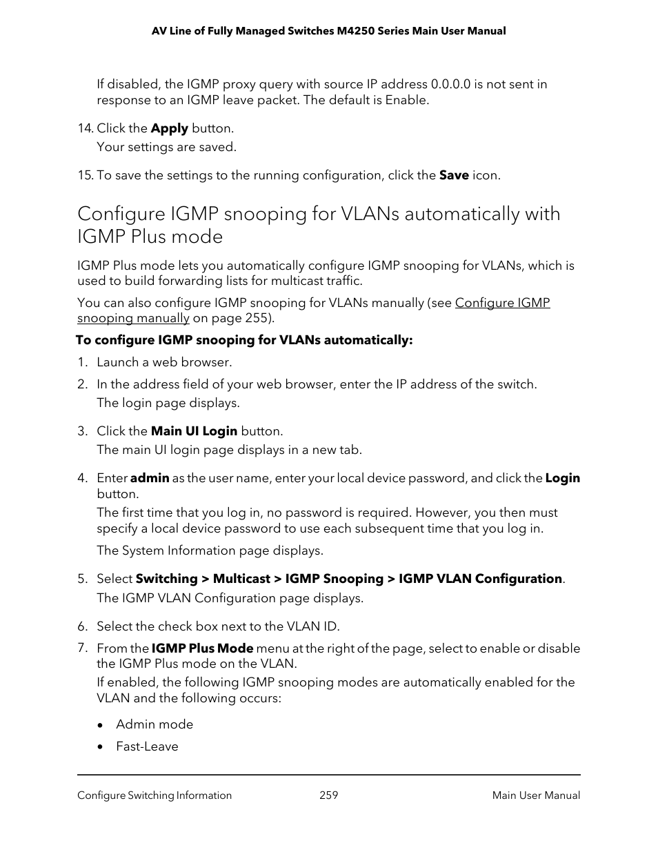 NETGEAR AV Line M4250 GSM4210PX 8-Port Gigabit PoE+ Compliant Managed AV Switch with SFP (220W) User Manual | Page 259 / 826