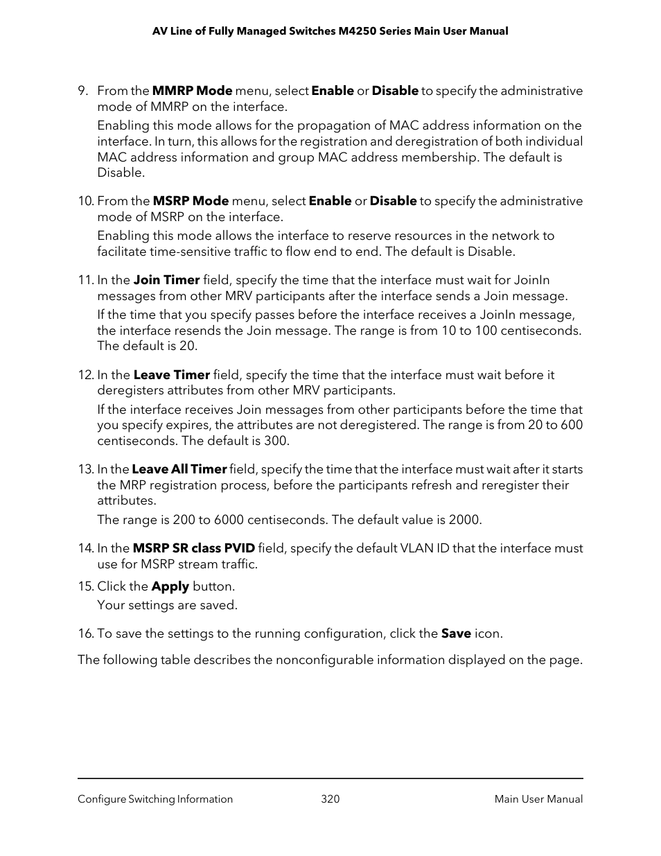 NETGEAR AV Line M4250 GSM4210PX 8-Port Gigabit PoE+ Compliant Managed AV Switch with SFP (220W) User Manual | Page 320 / 826