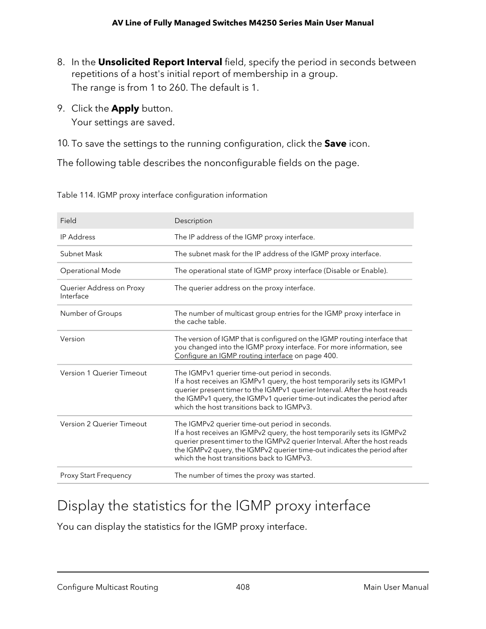 NETGEAR AV Line M4250 GSM4210PX 8-Port Gigabit PoE+ Compliant Managed AV Switch with SFP (220W) User Manual | Page 408 / 826