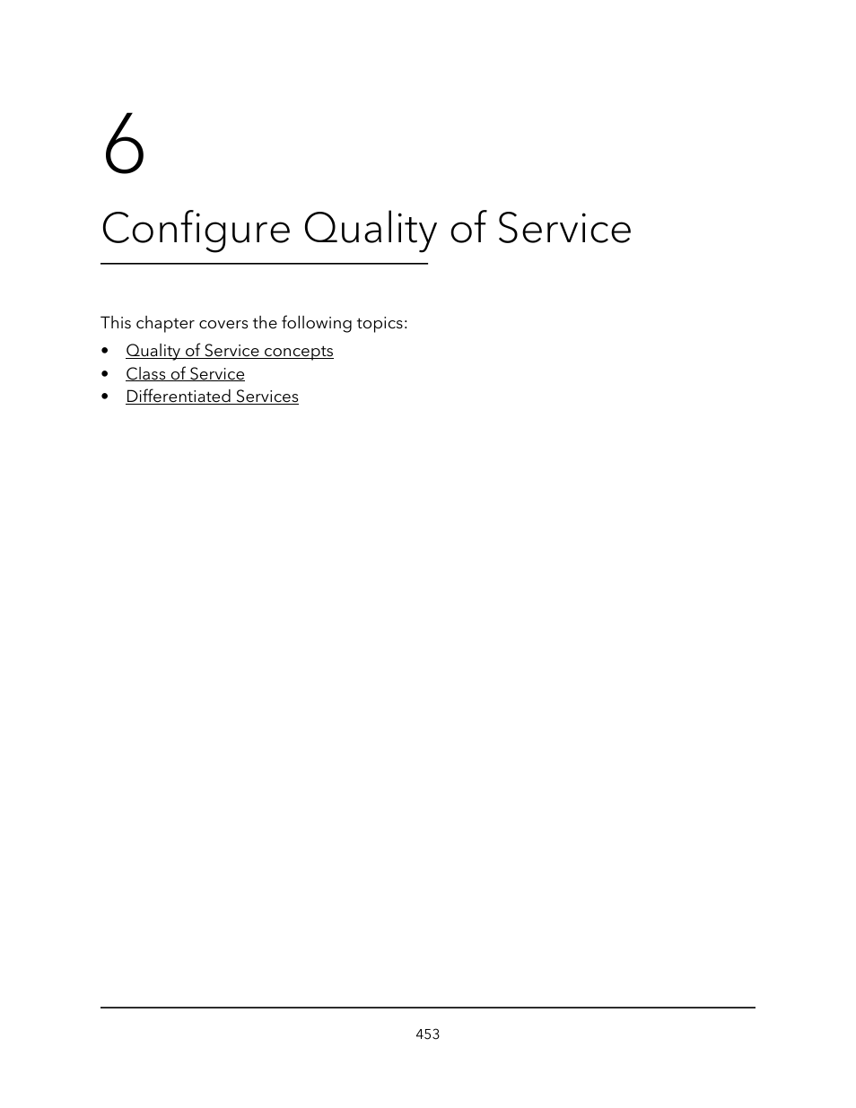 Configure quality of service, Chapter 6 configure quality of service | NETGEAR AV Line M4250 GSM4210PX 8-Port Gigabit PoE+ Compliant Managed AV Switch with SFP (220W) User Manual | Page 453 / 826