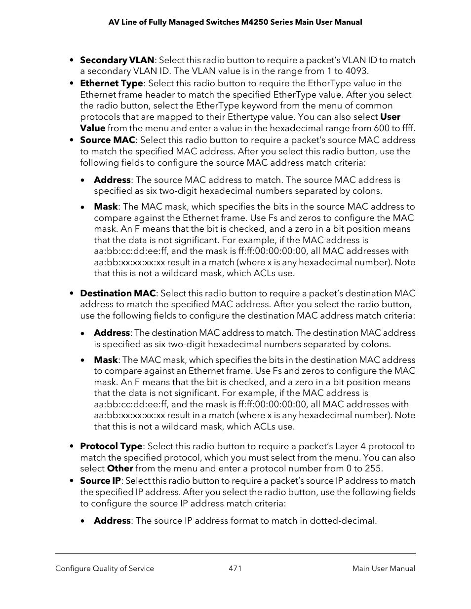 NETGEAR AV Line M4250 GSM4210PX 8-Port Gigabit PoE+ Compliant Managed AV Switch with SFP (220W) User Manual | Page 471 / 826