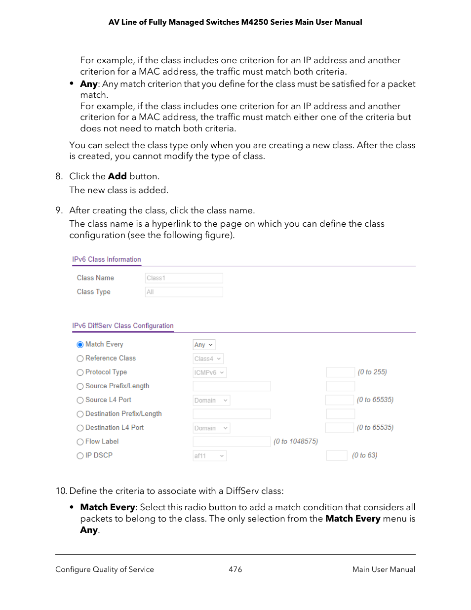 NETGEAR AV Line M4250 GSM4210PX 8-Port Gigabit PoE+ Compliant Managed AV Switch with SFP (220W) User Manual | Page 476 / 826